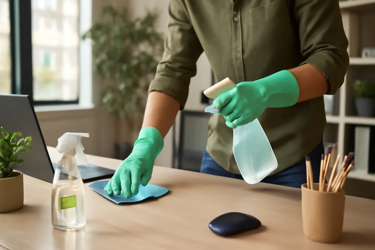Come detergere le superfici condivise in ufficio in modo ecologico? Le best practice più utili